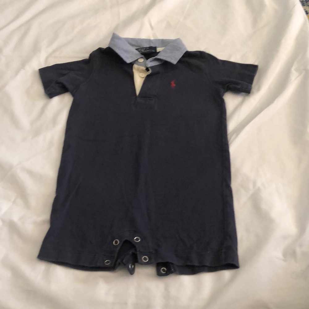 Polo by Ralph Lauren navy sun suit 3-6 months